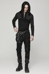 mens grunge leg harness