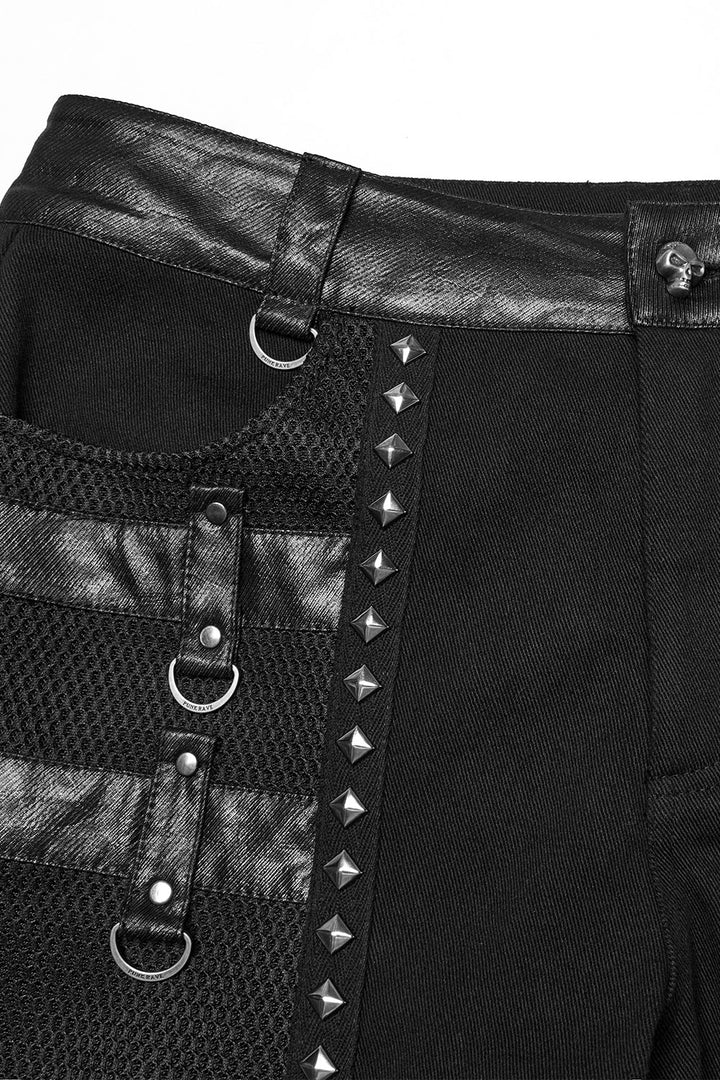mens buckle eyelet studded d-ring jeans 