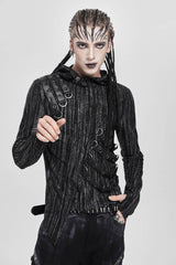 mens dark textured long sleeve shirt 