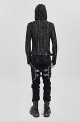 long sleeve mens cybergoth shirt with hood and thumbholes 