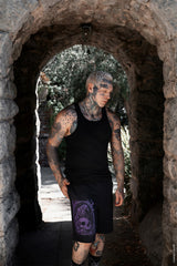 mens gothic sweat shorts