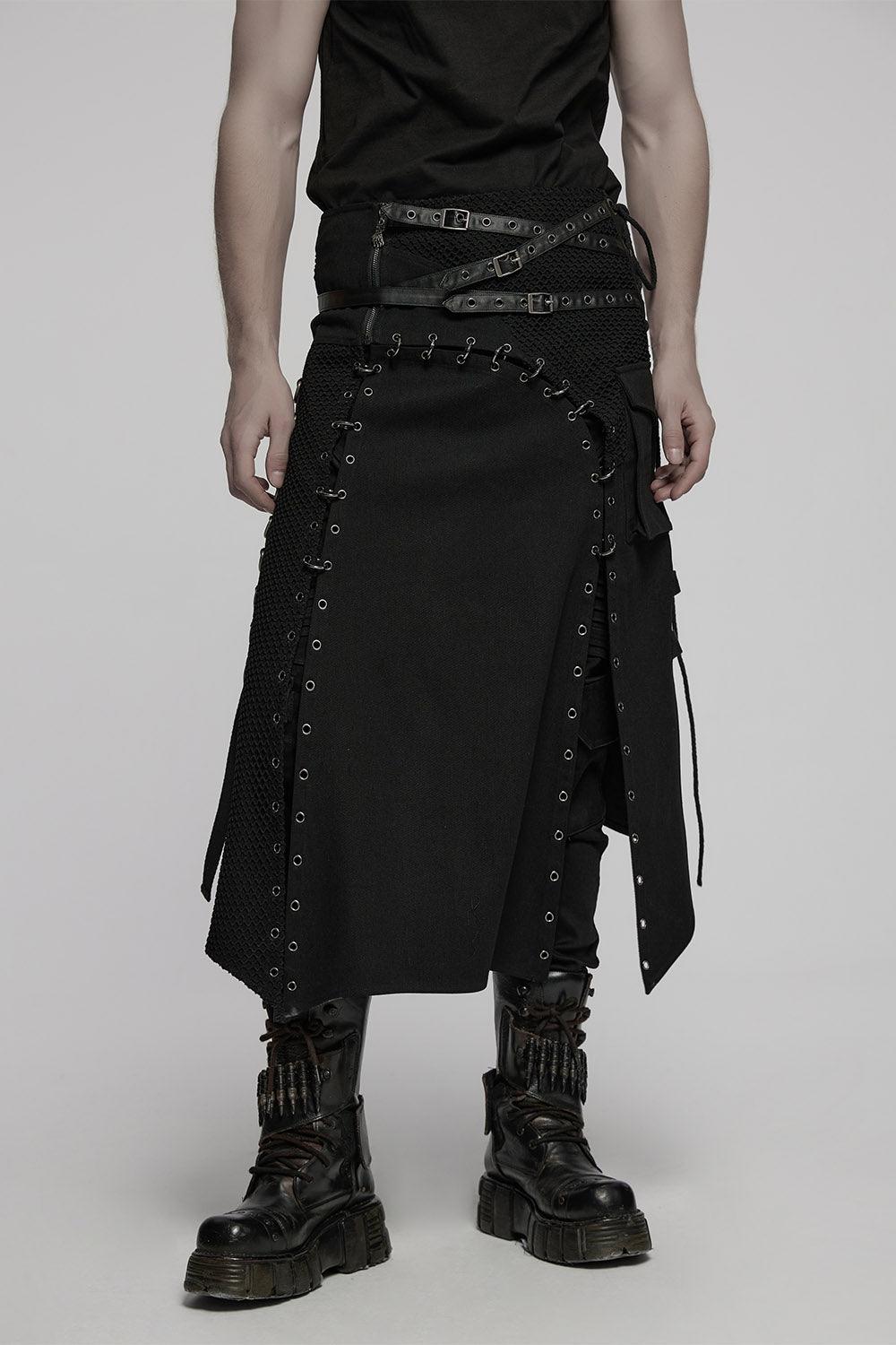 mens pierced punk kilt