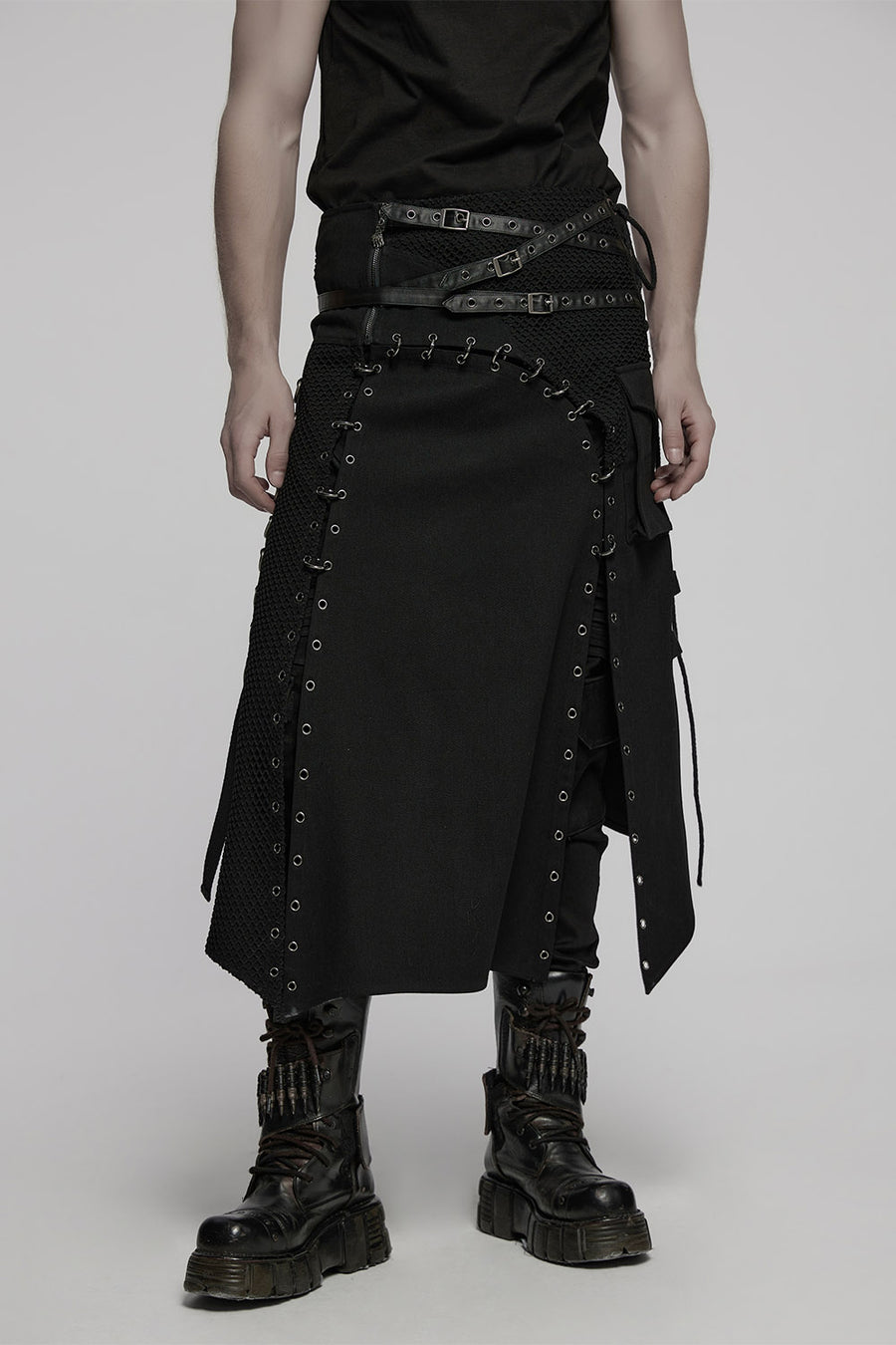 mens pierced punk kilt