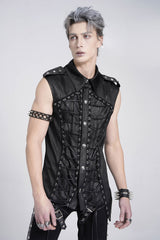 mens gothic black vest 
