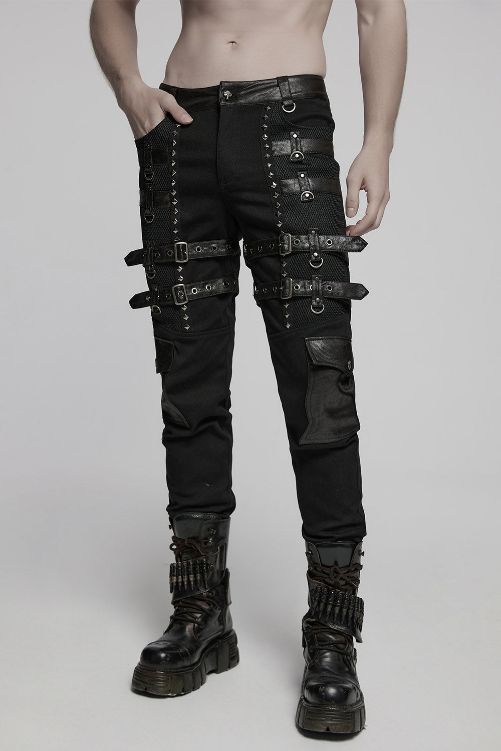 mens buckle jeans