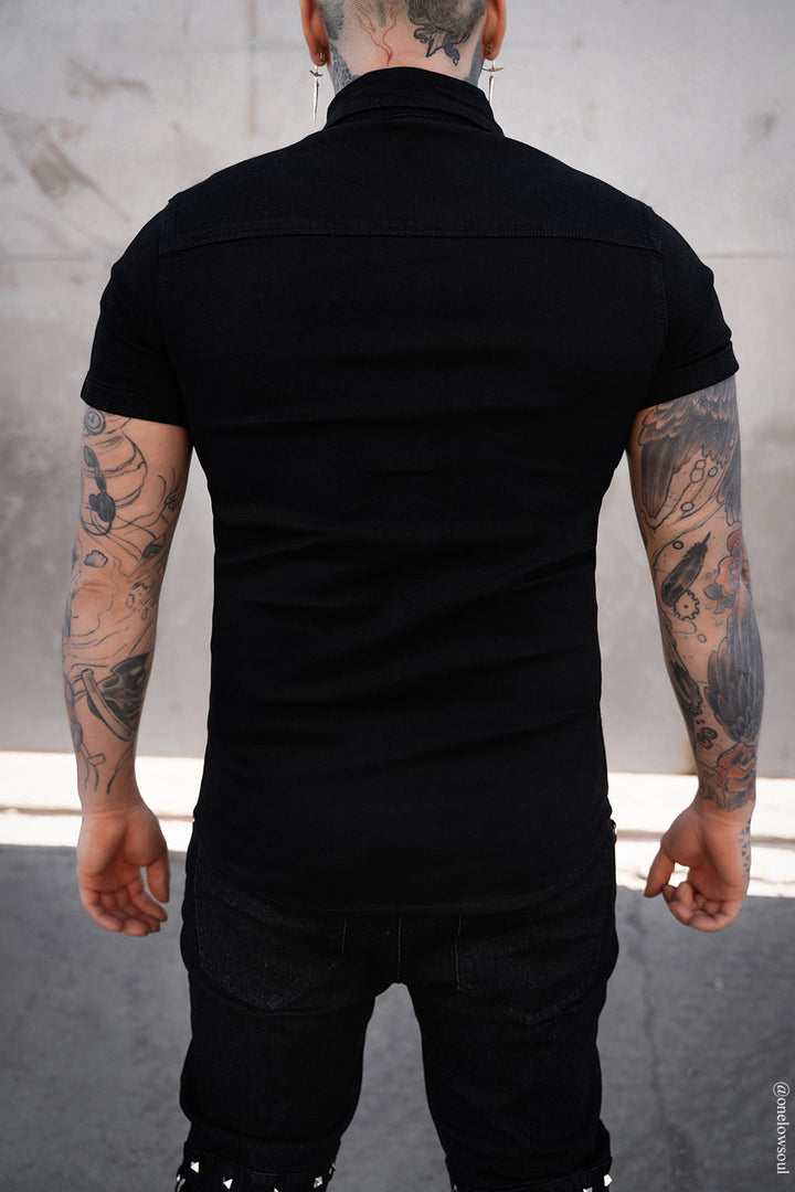 mens gothic pyramid studded shirt