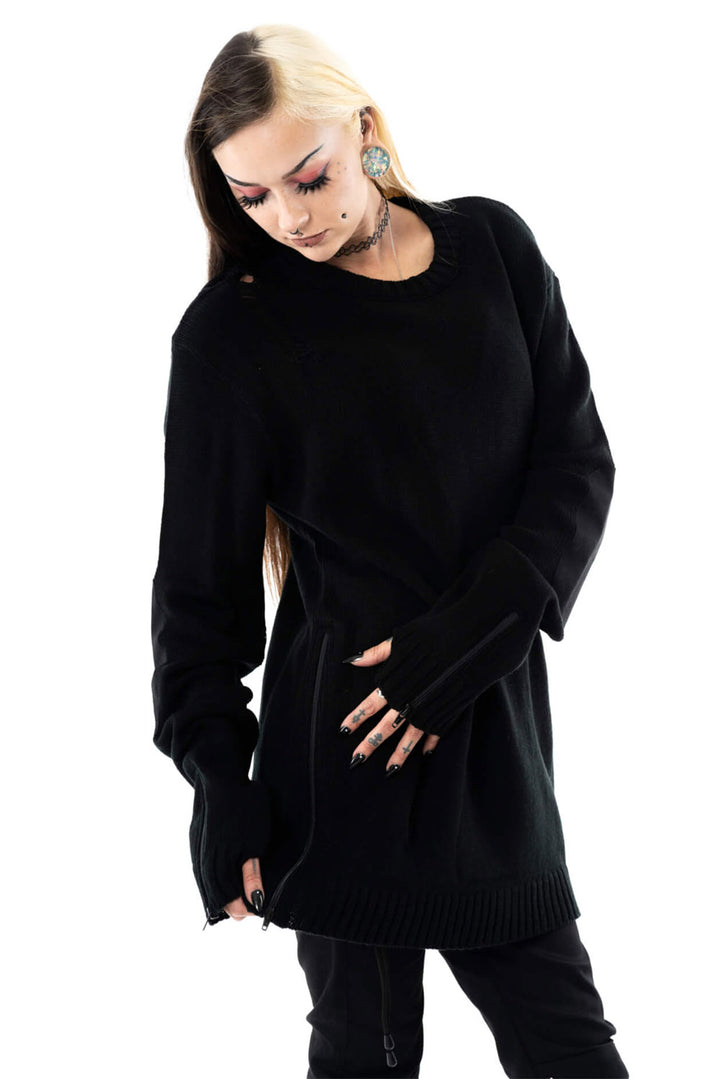 oversized punk knitted sweater top