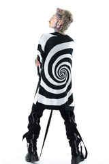 black and white spiral cardigan