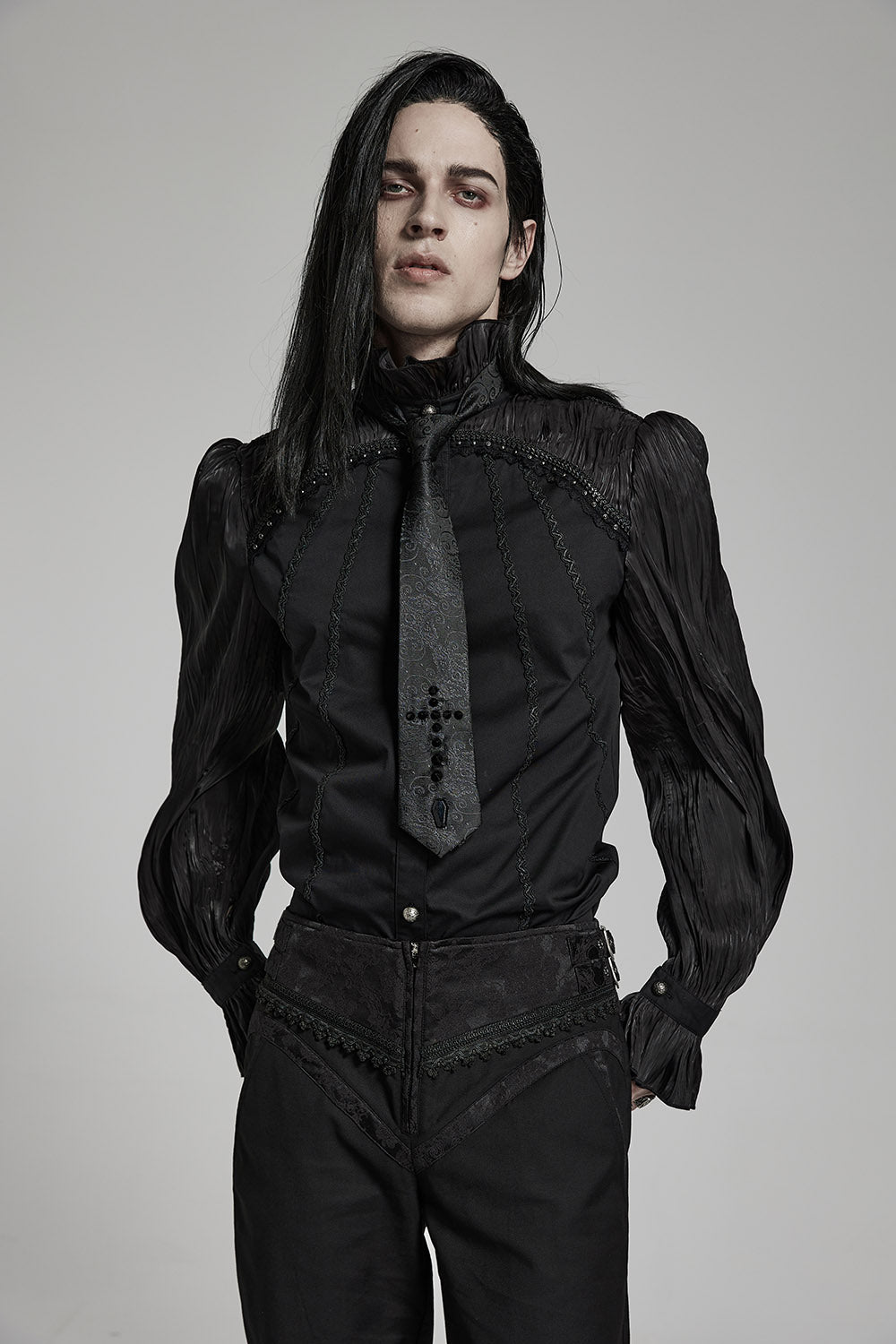 gothic necktie with studs