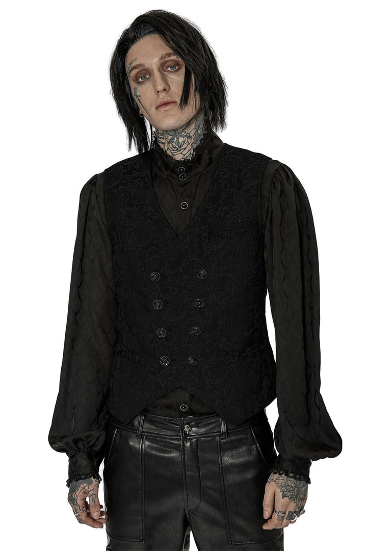 mens Victorian goth button up waistcoat vest