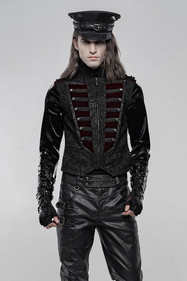 mens plus and red victorian goth buttoned vest