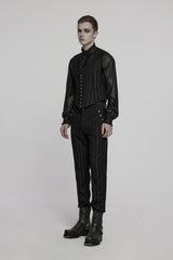 black and grey mens steampunk pants