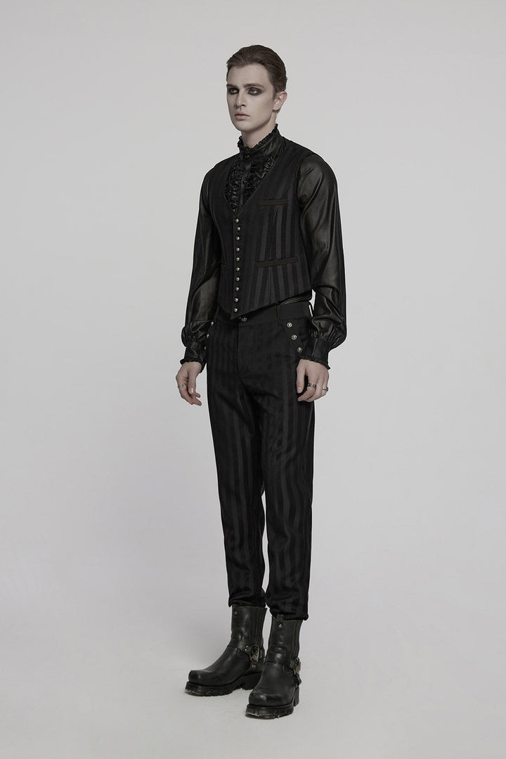black and grey mens steampunk pants