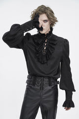 mens black long sleeve pirate shirt