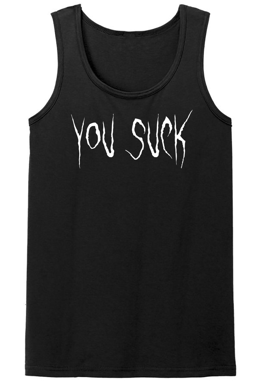 gothic you suck tank top for men