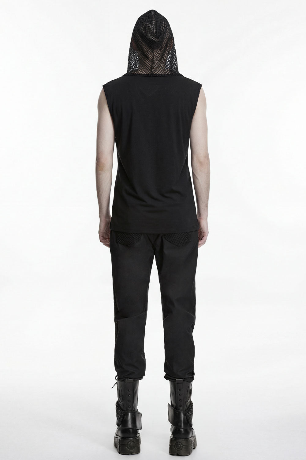 punk streetwear grunge hooded tank top for men