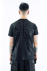 mens angel of death spine and wings graphic t-shirt