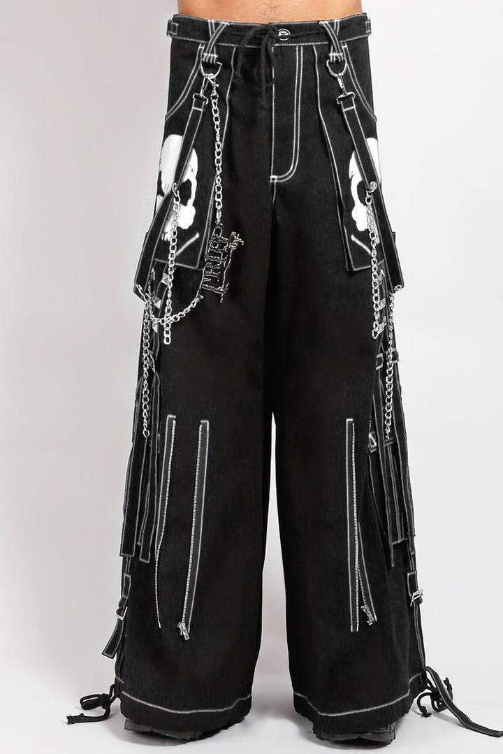 mens chain strap punk pants