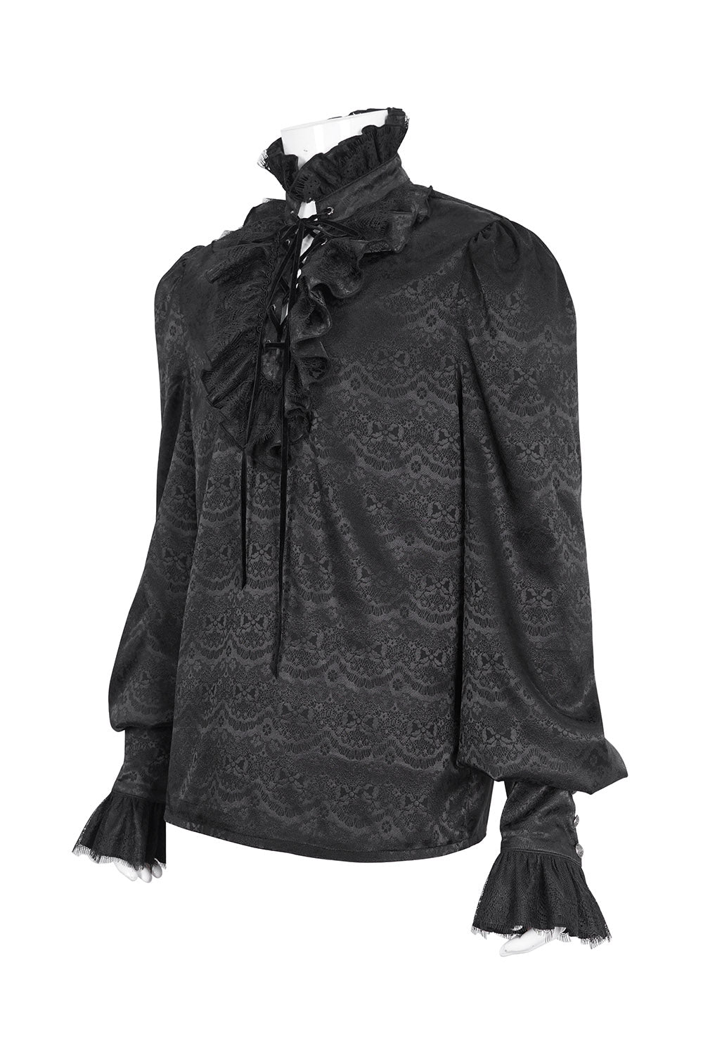 mens black long sleeve haunted mansion dress shirt