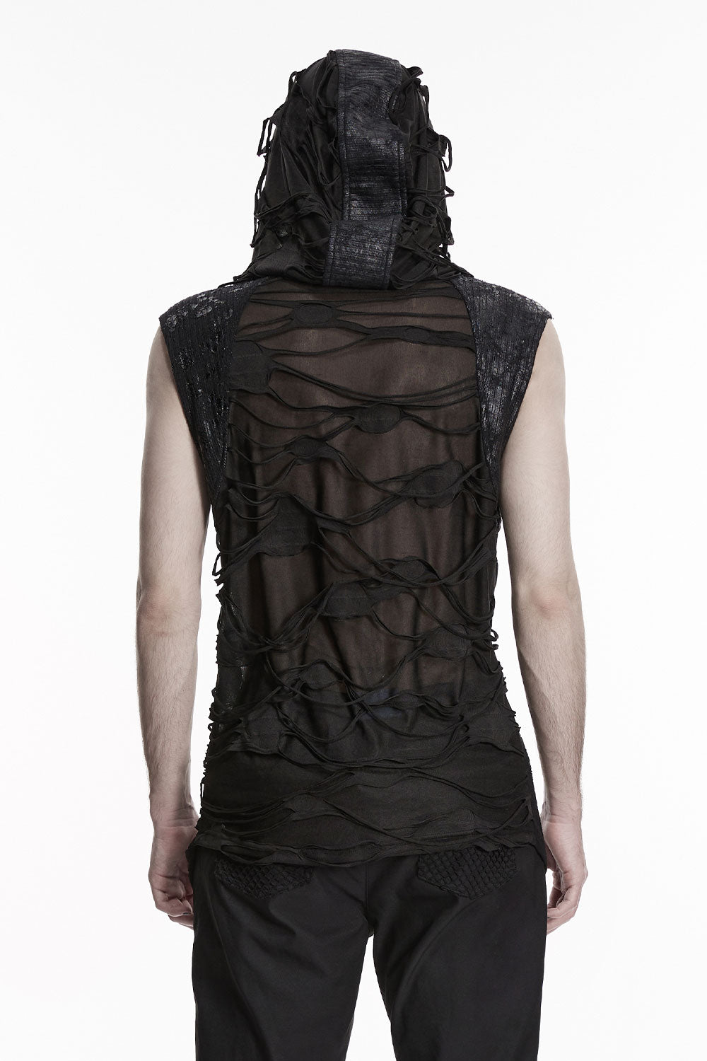 asymmetrical hooded punk vest for men from Punk Rave