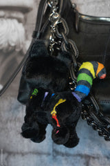 gothic rainbow skelekitty skeleton kitty cat plush keychain