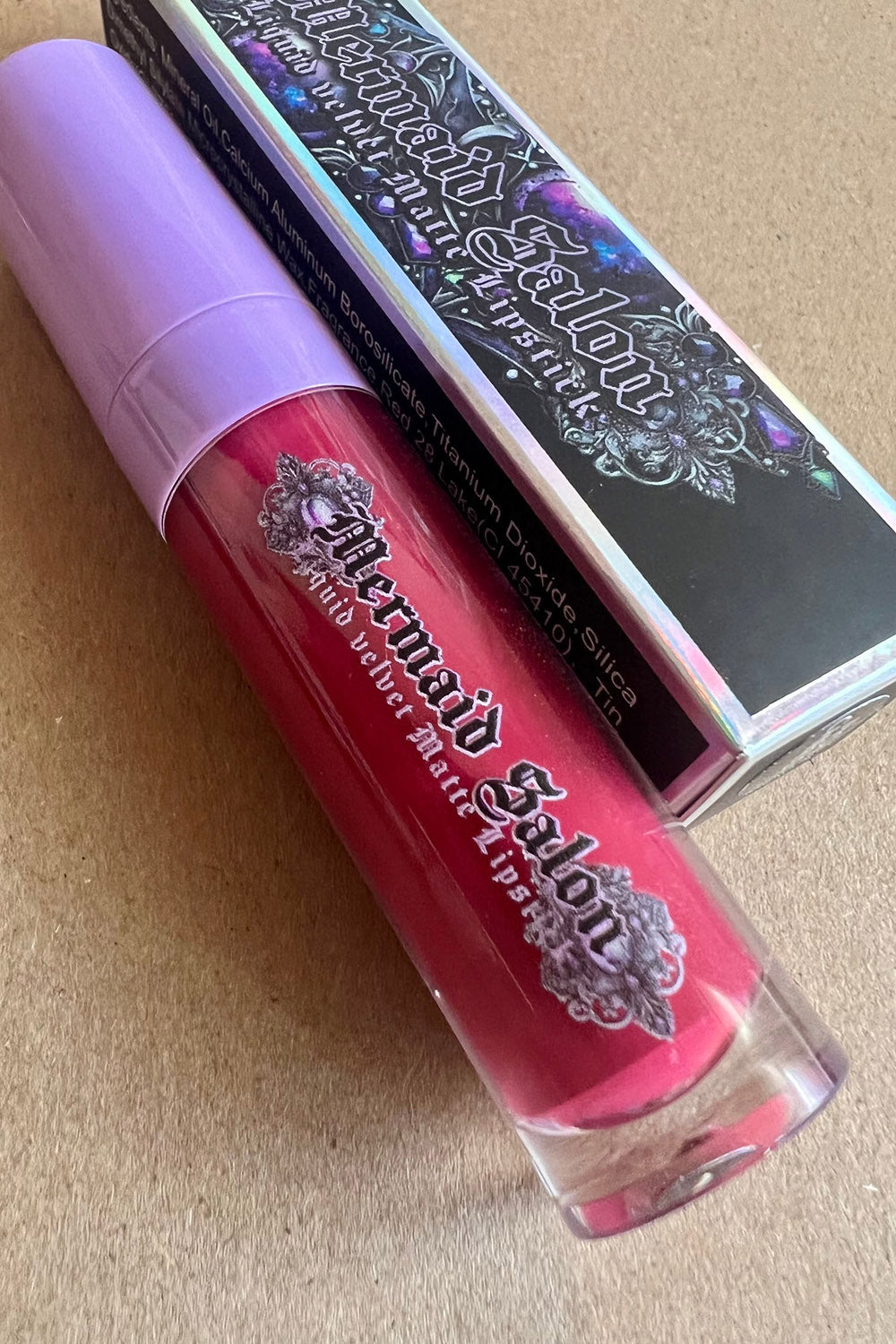 dark red liquid lipstick
