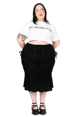 gothic high waisted lace-up skirt