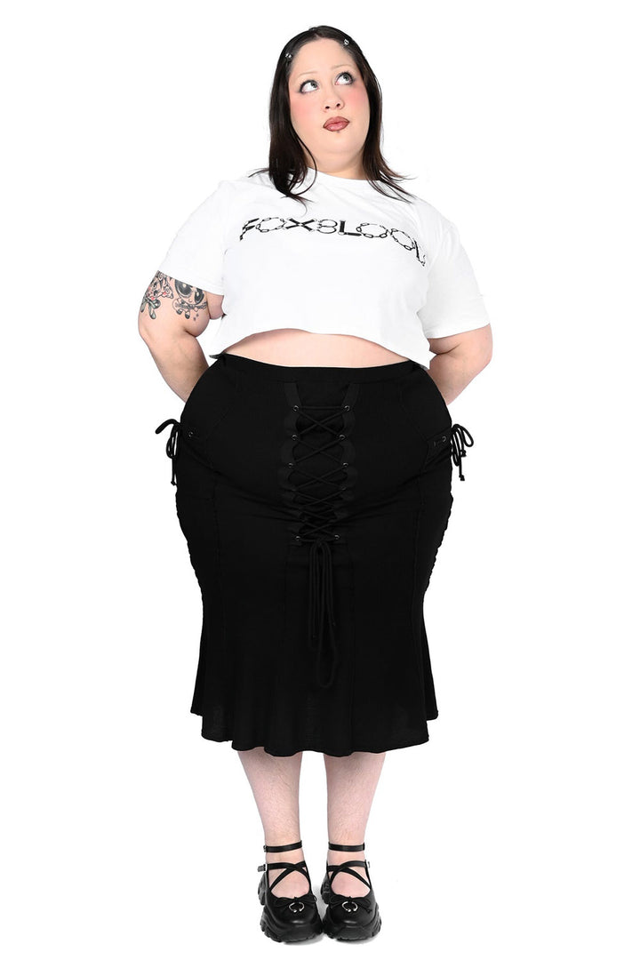 gothic high waisted lace-up skirt