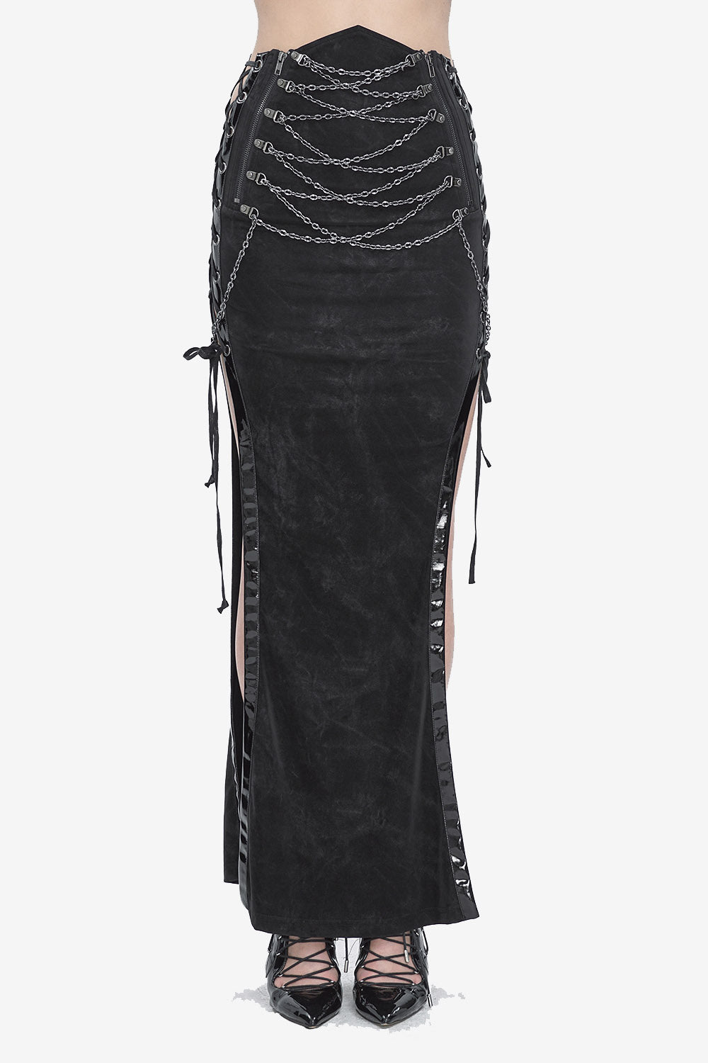 high waisted leg skirt punk skirt