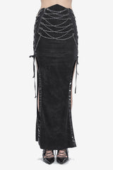 high waisted leg skirt punk skirt