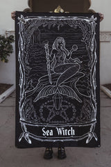 gothic mermaid wall tapestry 