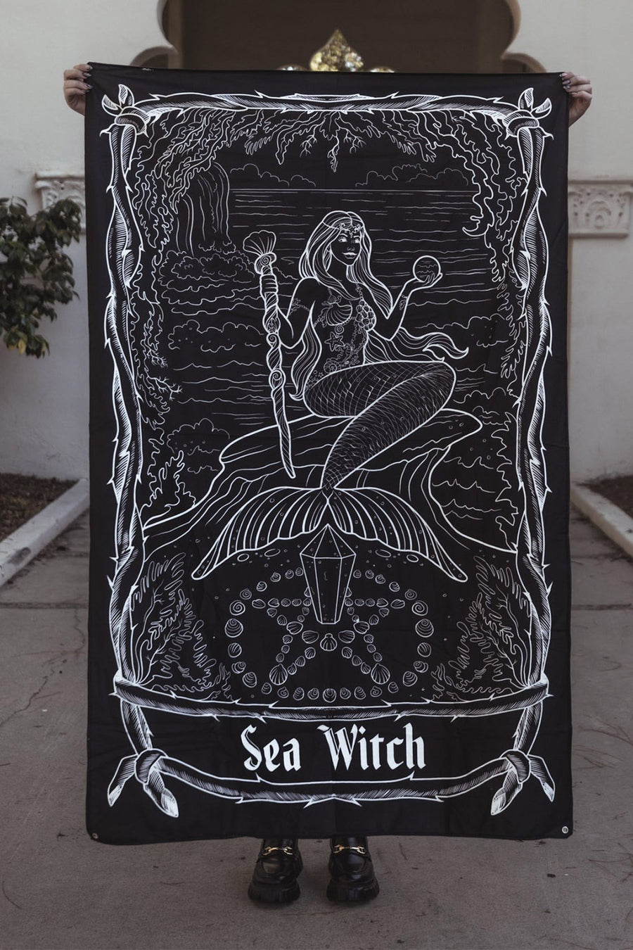 gothic mermaid wall tapestry 