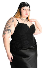 womens mermaidcore black corset top