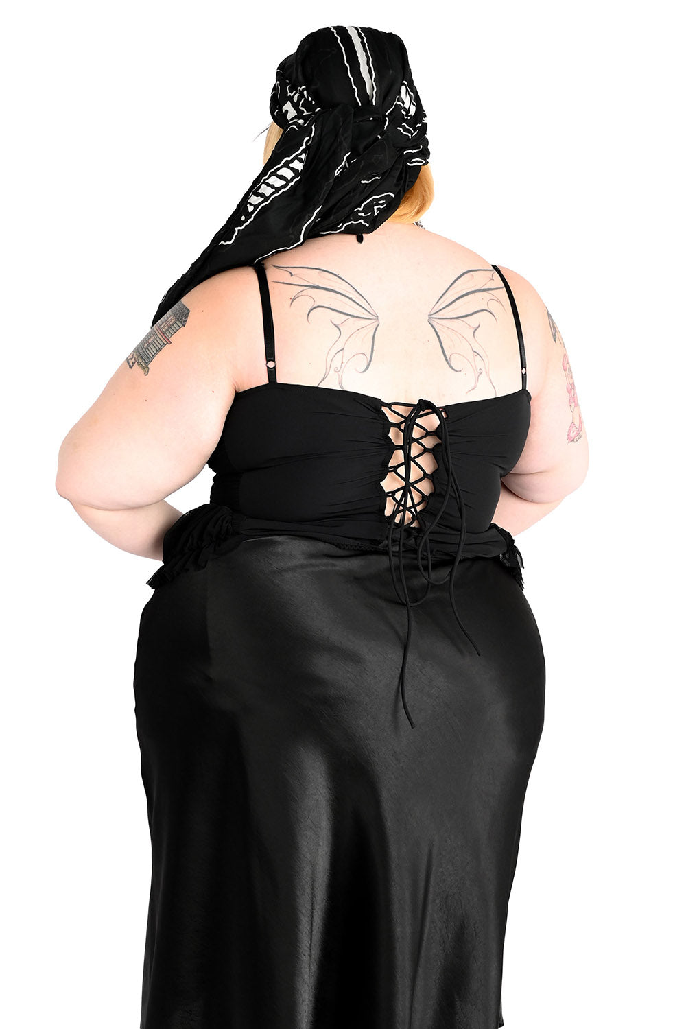 mesh lace-up womens mermaidcore black corset top