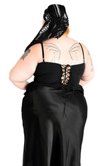 mesh lace-up womens mermaidcore black corset top