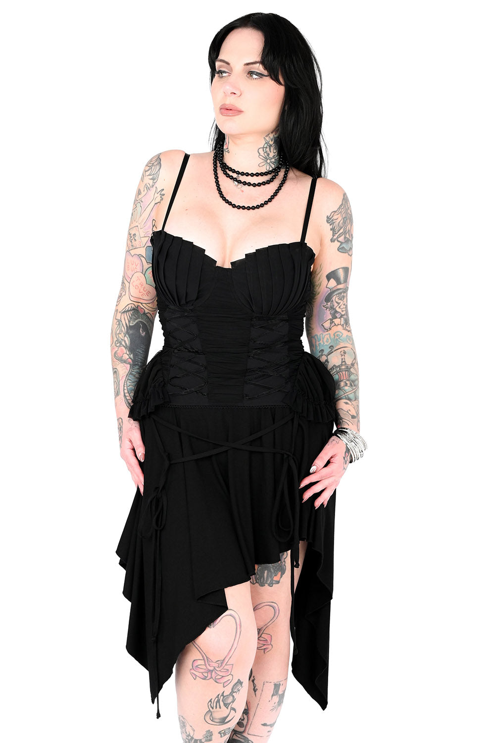 womens mermaidcore black corset top with shell cups