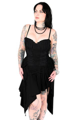 womens mermaidcore black corset top with shell cups