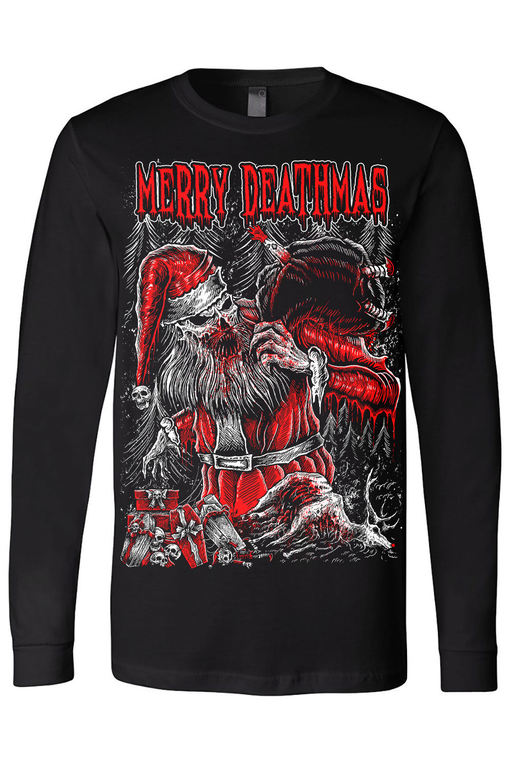 Christmas Emo Red and White Santa Chrismas Shirt