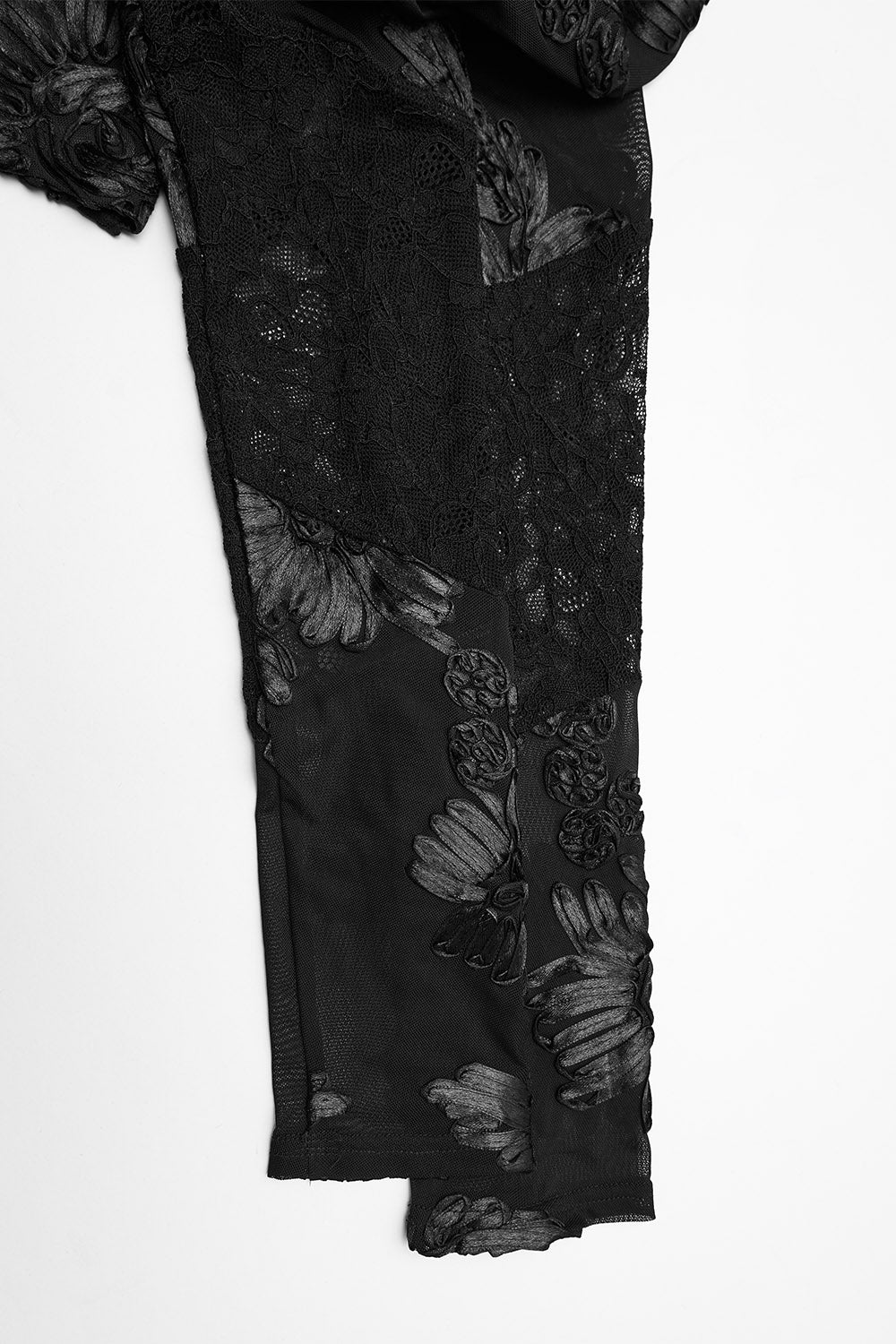 Funeral Flowers Appliqué Mesh Top