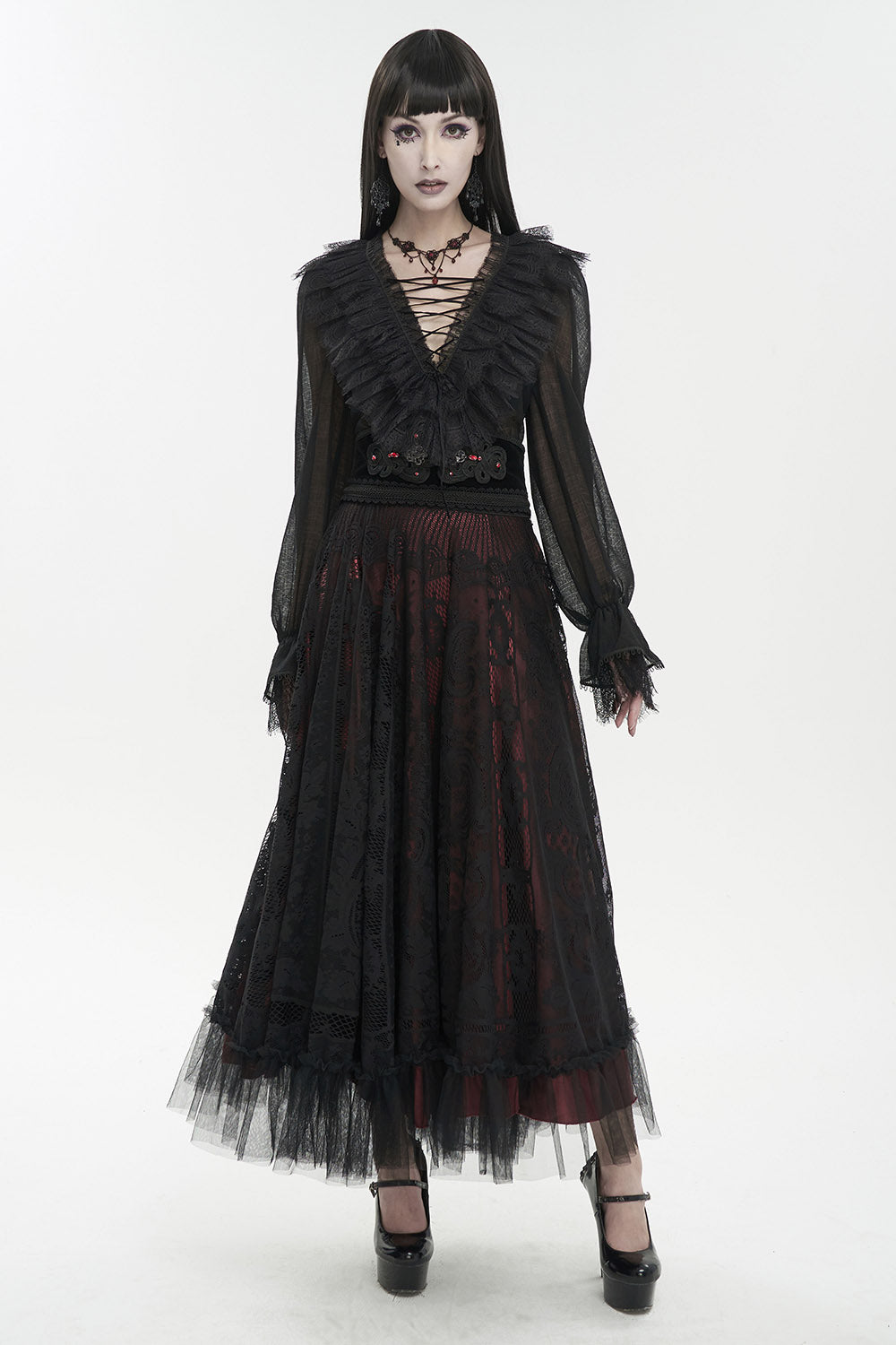 steampunk lace-up gothic top