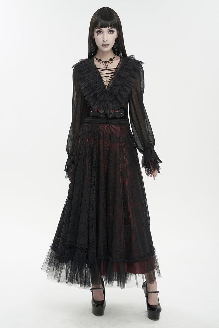 steampunk lace-up gothic top