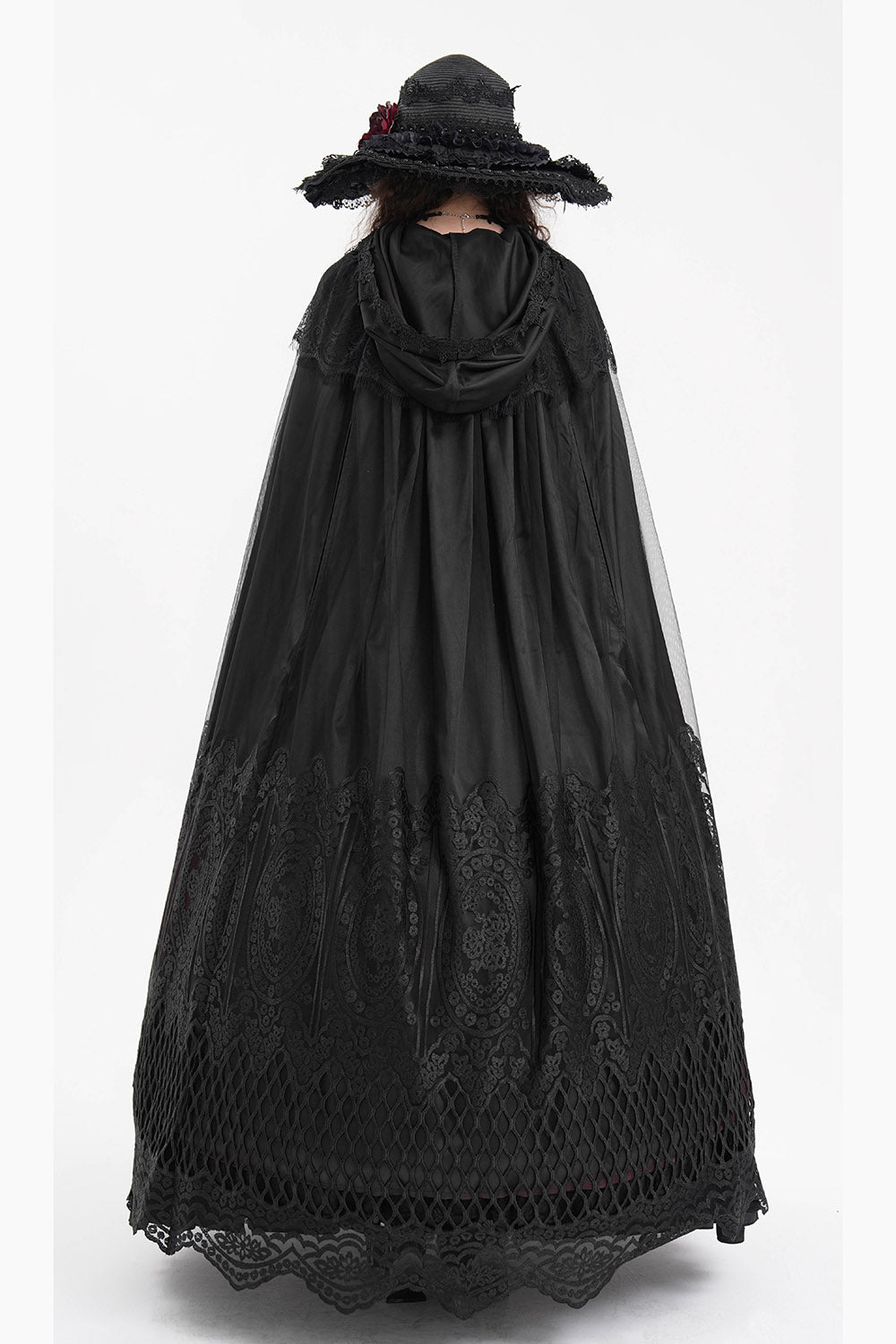 layered ruffle lace cloak