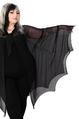 gothic witch mesh batwing shaped edge cape