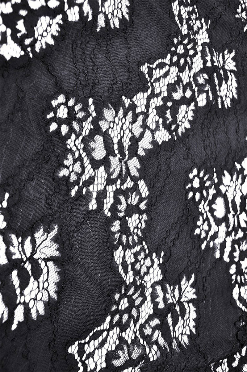 lace up floral lace gothic cardigan