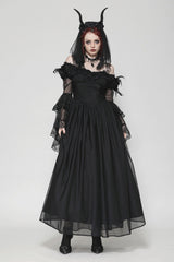 vampire goth mesh off shoulder dress