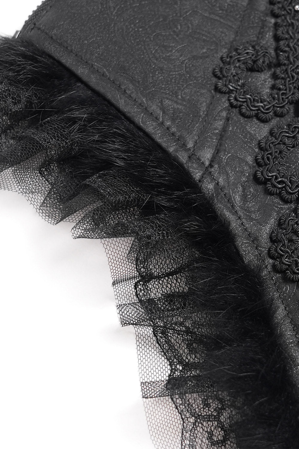 womens lace hem victorian goth corset by devil fashion