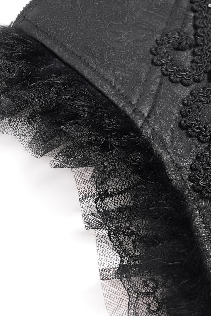 womens lace hem victorian goth corset by devil fashion