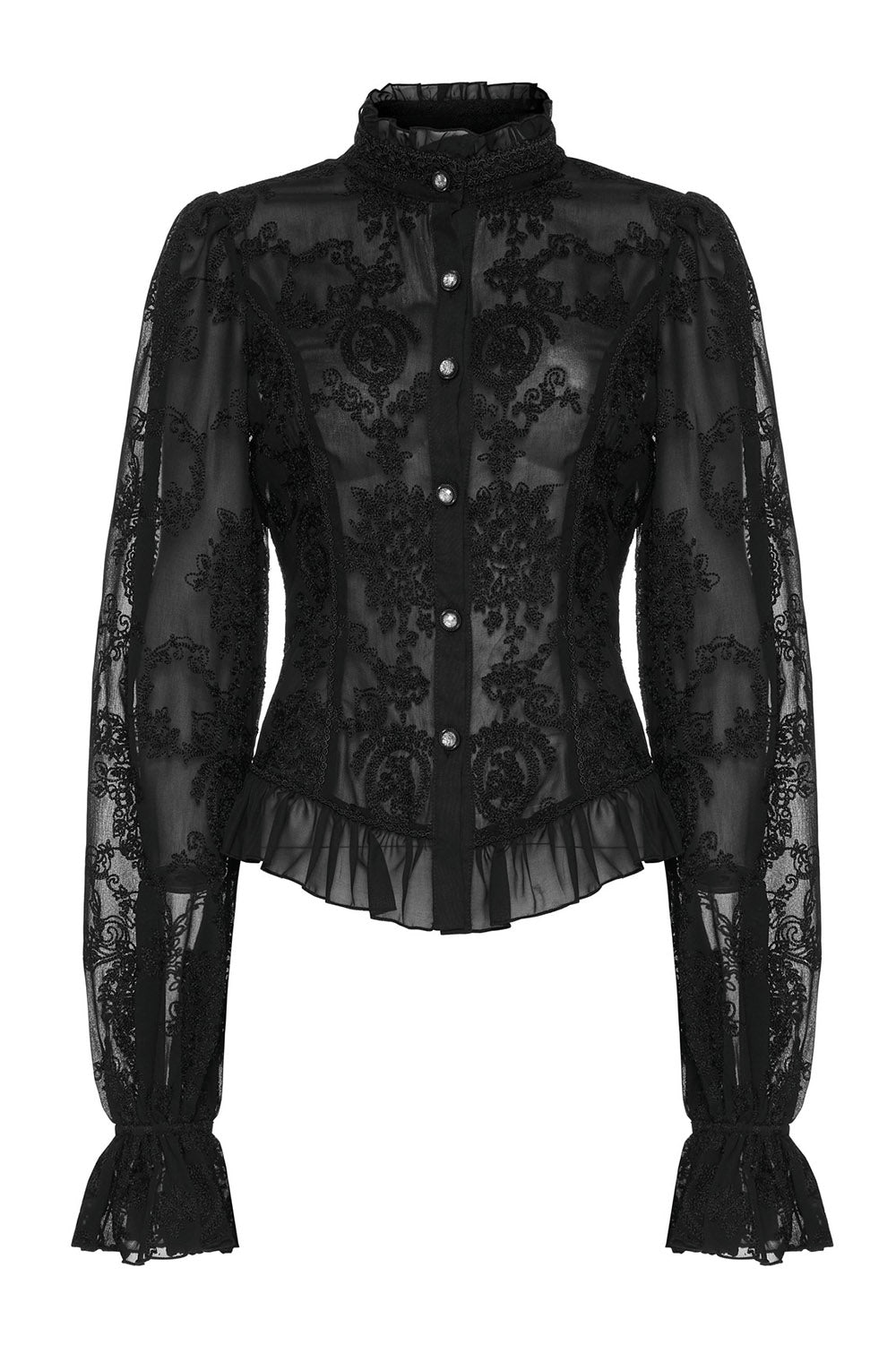 womens sheer embroidered lace top