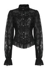 womens sheer embroidered lace top