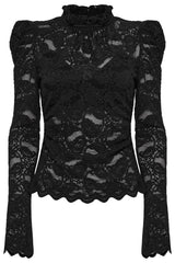 sheer mesh long sleeve top with built-in bra